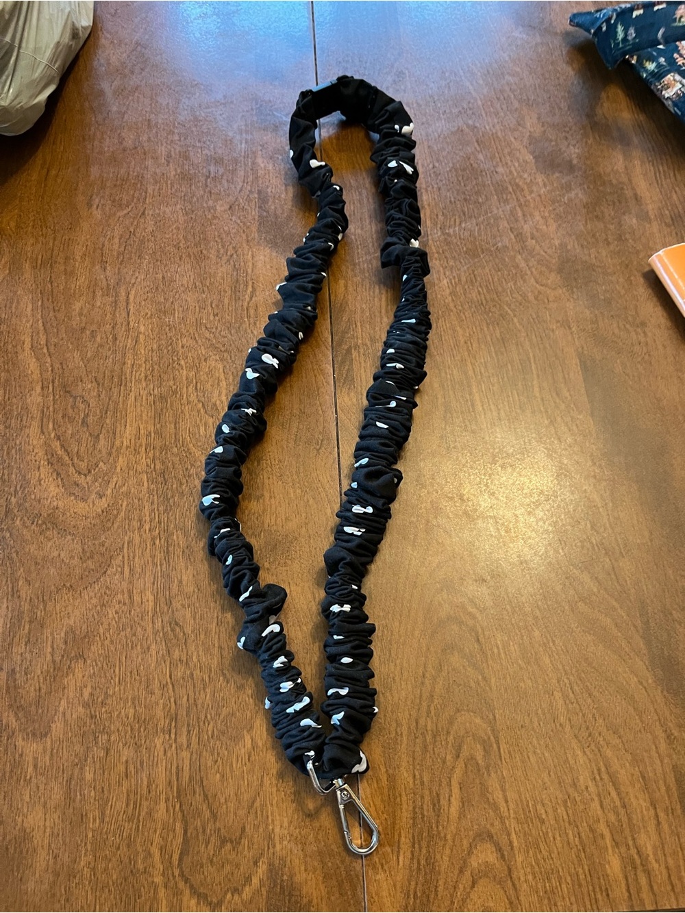 Black Disney print Scrunched Fabric Lanyard Key & Card Holder